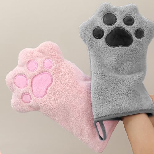 RELKLYU 2 Paar Handtücher Im Haustierhandschuh, Absorbierende Handtücher, Haustierhandtücher, Haustierbadevorräte, Weiche Haustierhandtücher.