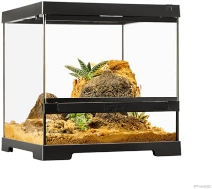 Exo Terra Pro Terrarium X-Small Wide | Glasterrarium | 30x30x30 cm | 3-stufige Belüftung, UVB-Durchlässig, Duale Türen, Auslaufsicherer Gehäuseboden, Für Wirbellose & kleine Reptil
