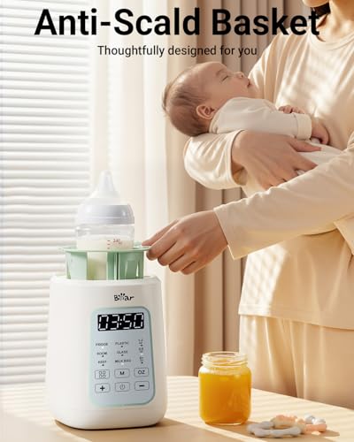 Image of Bear Baby Bottle Warmer, Fast Warming Breast Milk Formula, Green | Newborn Essentials, Time Temp Control, Automatic Shut Off, at Home Use, Water Bath Heating, Compatible with Baby Bottles