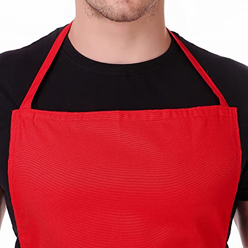 Image of KODENIPR CLUB Kitchen Apron With Cap Set for Women /Men Chef (Red)