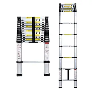 Inditradition 16.5 Feet Aluminium Telescoping Folding Ladder (5 Meter, Large, Silver)