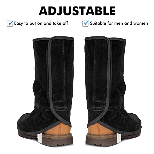 LeaSeek Leather Welding Spats, Flame and Abrasion Resistant Welding Boot Covers - Image 3