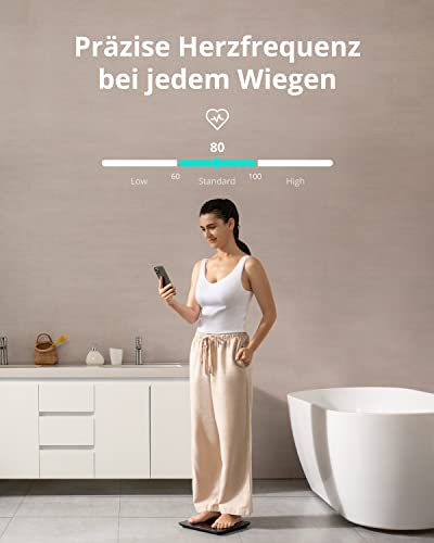 ANKER eufy Smart Scale P2 Pro, smarte Körperfettwaage, Schwarz – Ansicht 3