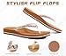 KuaiLu Women's Rhinestone Flip Flops with Comfort Arch Support Yoga Mat Cushion Sandals Fashion Summer Beach Pool Travel Orthotic Walking Thong Sandles Slip on Plantar Fasciitis White Khaki 8.5