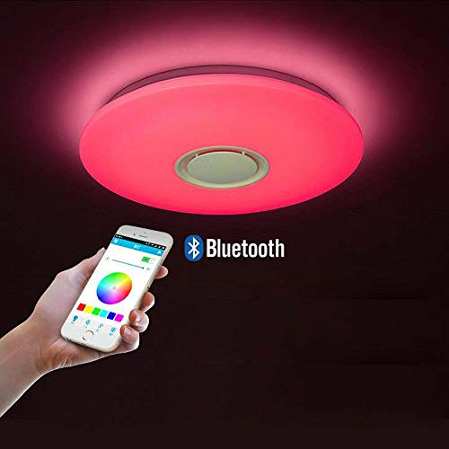 Crazy Clearance BoTaiDaHong Multicolor LED Ceiling Light 24W LED Music Lamp Connect Recessed Ceiling Fixtures Light APP Control Color-Change with Audio Player Music Light Built-in Stereo Speak for Kids Room