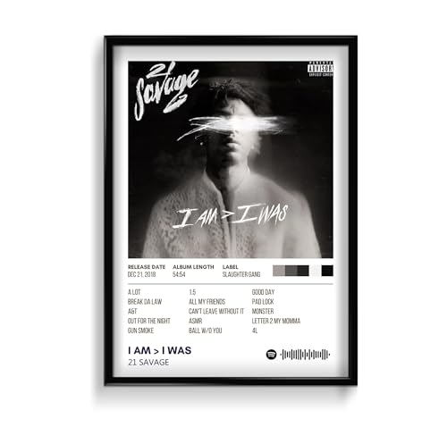 Image of 21 Savage Music Poster 13x19 Inch Unframed | 300 GSM Matte Board Paper with Peel & Stick Tape Included | Rap Hip Hop Wall Art | Posters for Wall | Home Decor | Wall Decor Items | Room Decoration Items