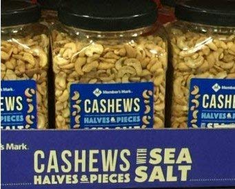Members Mark Cashews Halves & Pieces/w Sea Salt Qty (2 pk, 33 oz, 66 oz Total)