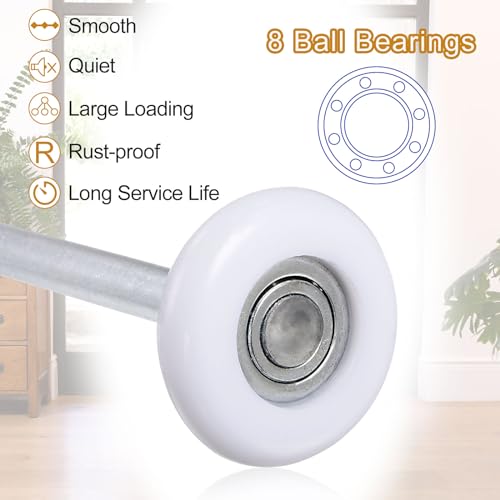 uxcell 12pcs Garage Door Rollers, 2" Nylon Roller for 2" Garage Track, 4.25" Stem, 8 Balls Sealed Bearing - Image 3