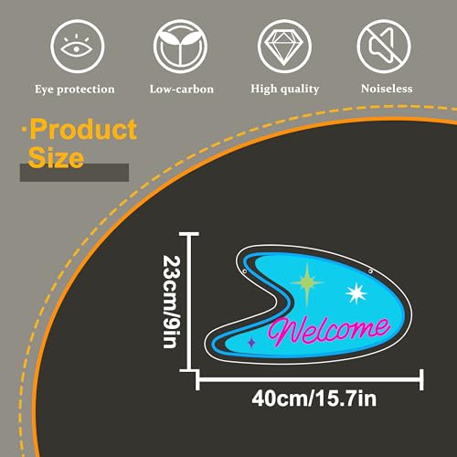 Image of Allball Mid Century Modern Boomerang Neon Sign, USB Powered Dimmable LED Neon Light, for Welcome Sign for Party Entrance Business Event Venue Reception Lighting, Gifts for New Business Owners(15.7*9)