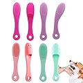 Dog Finger Toothbrush, 8PCS Puppy Finger Toothbrush Cat Finger Toothbrush Silicone Finger Brush Toothbrush for Dog Dental Care Dogs Teeth Cleaning Pet Toothbrush with Long Handle for Cats, Dogs