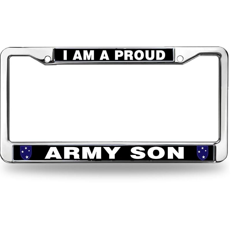 Image of US Army Vet License Plate Frame for Military Proud Army Son Slim Design License Plate Frame US Army Vet Pride License Plate Frame Cheerful Gift for Veteran