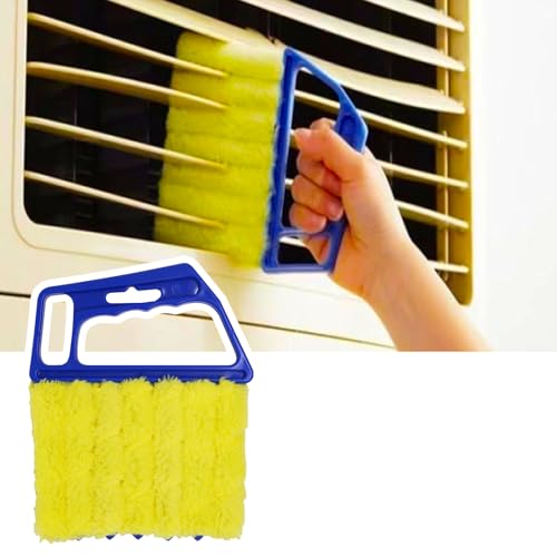 Image of 4pcs Blind Cleaner Duster Tool, Blind Duster for Vinyl Blinds Window Venetian 7 Finger Dusting Cleaner Brush for Window, Air Conditione Dust Dirt (Blue & Green)