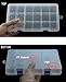 DUOFIRE Plastic Organizer Container Storage Box Adjustable Divider Removable Grid Compartment for Jewelry Beads Earring Tool Fishing Hook Small Accessories(18 grids, White X 2)