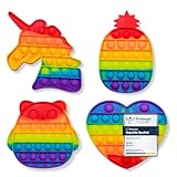 Pop on It für Kinder I Pop Bubble Fantasy 4er Geschenk Set I Wasserfeste Fidget Toys I Poppets aus hochwertigem Silikon I Antistress Spielzeug