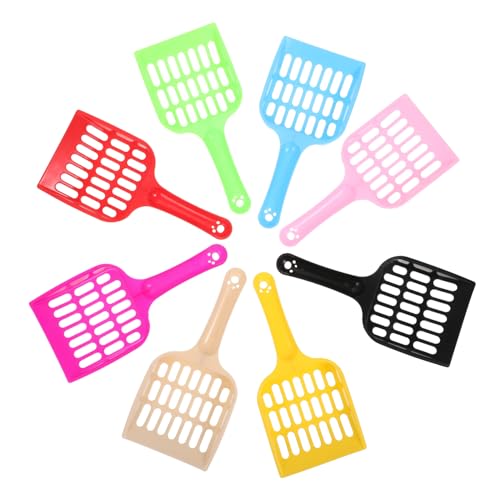 LEDMOMO 8個 猫砂シャベル 猫砂スクーパー 小さなくずスクープ 自動洗浄猫砂トレイ 猫砂スクープホルダー フィーダ くずスクーパー 猫砂クリーナー ゴミすくい 猫スクーパー プラスチック