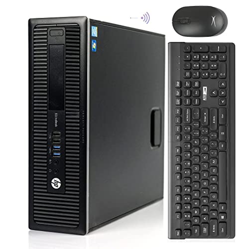 HP Elitedesk 800 G1 SFF Desktop PC,Refurbished Desktop i7,Windows 11 Business Computers,32GB RAM,1TB SSD,DVD,DP,HDMI,WiFi,BT,VGA,USB,Wireless Keyboard and Mouse + TJJ Mouse PAD (Renewed)