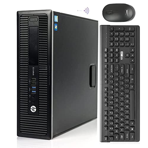 HP Elitedesk 800 G1 SFF Desktop PC,Refurbished Desktop i5,Win 10 Business Computers,32GB RAM,512GB SSD,DVD,DP,HDMI,WiFi,BT,VGA,USB,Wireless Keyboard and Mouse + TJJ Mouse PAD (Renewed)