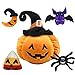 Gogias Juguete de calabaza de peluche, juguetes de peluche de calabaza de Halloween Set mullido relleno de calabaza murciélago araña bola de arroz juguetes luna para decoración de fiesta de Halloween