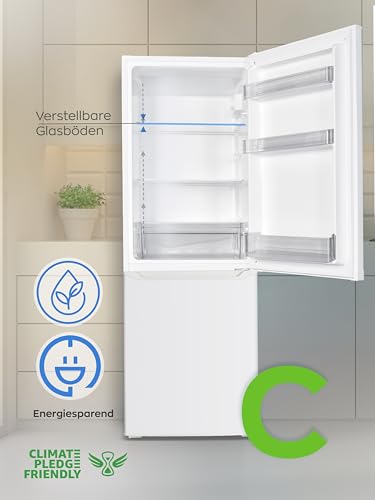 Heinrich´s Kühlgefrierkombination 173L Gesamtvolumen, 121L Kühlvolumen, 52L Gefriervolumen, LED Beleuchtung,Türanschlag wechselbar, leise 40dB, große Tiefkühlboxen, 7Temperaturstufen,(weiß)