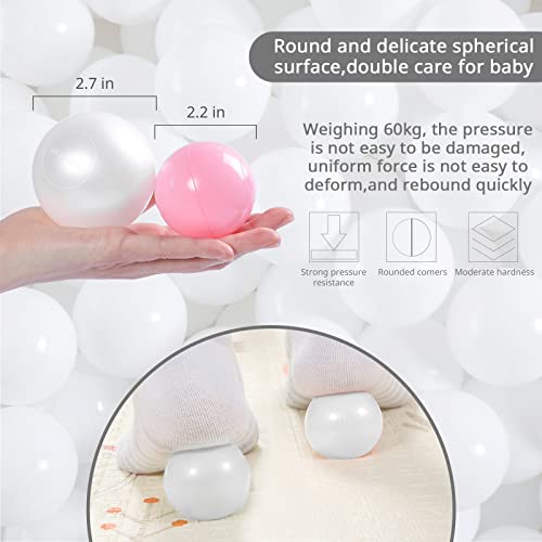 Heopeis Ball Pit Balls - Plastic Ball Play Balls BPA Free Phthalate Free Non-Toxic Play Balls for Children Ball Pit Party Brithday Ball Pool Tent.2.7inches,50pcs (Pink) by Heopeis - Image 6