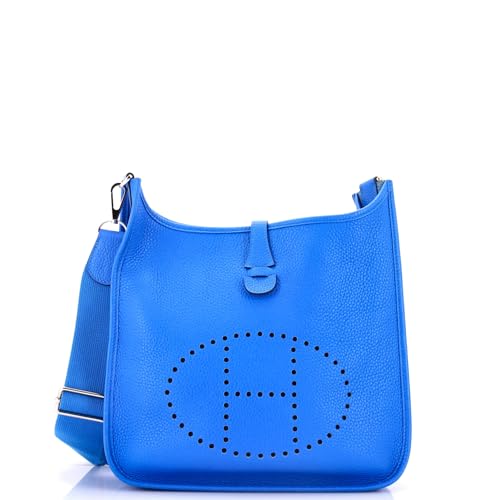 Pre-Loved Evelyne Bag Gen III Clemence PM, Bleu Hydra