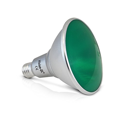 Vision-EL 78109 Ampoule LED E27 par38 16W vert, Aluminium/PC, E27, 16 W, Gris, (H x Ø)-134 x 122 mm