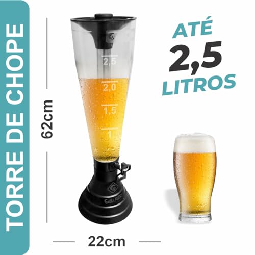 Torre Chopp 2 Refis 2,5 Litros Preta