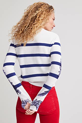 Desigual JERS_Suri Maglione, Bianco, XL da Donna