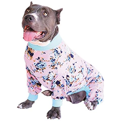 Tooth & Honey Big Dog Pajamas/Floral Dog Pajamas/Slim fit/Lightweight Pullover Pajamas/Full Coverage Dog pjs (Extra Large) Cover