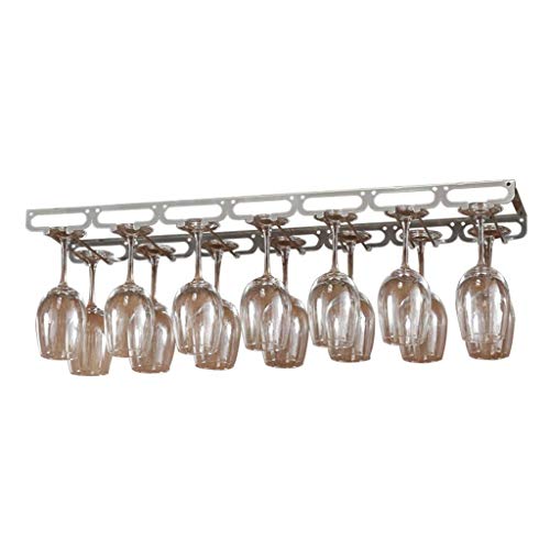 ZCYY Wine Rack Wine Glass Rack Iron Wall Mounted Wine Shelf Hanger Stemware Holder Inverted Bar Kitchen Wine Rack (Color: Silver, Size: 72cm) Shower Curtain - Oscar Fish Print Shower Curtains