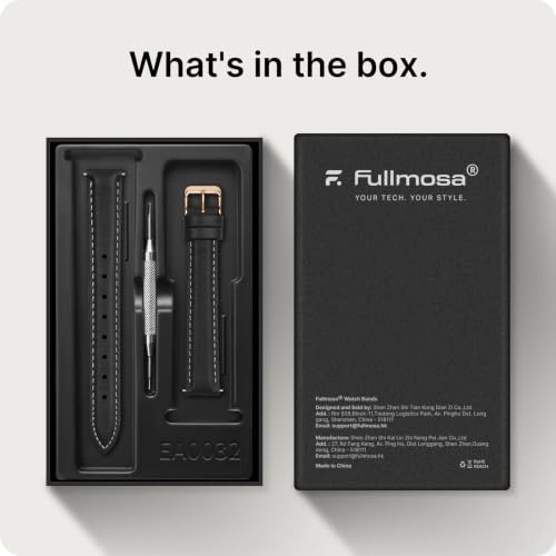 Image of Fullmosa Watch Band, Quick Release Leather Watch Strap Compatible with Samsung Galaxy Garmin for Men Women, Replacement Bands Width 12mm 14mm 16mm 18mm 19mm 20mm 21mm 22mm 24mm