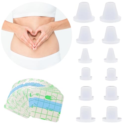 Heyshapeing 13 tapones para ombligo de silicona suave para después de la abdominoplastia o la liposucción (12 unidades + cinta)