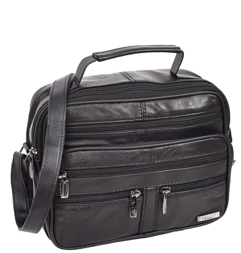 Sac en cuir souple homme haut de gamme à poignée supérieure noir