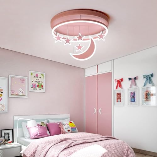 Plafonnier LED enfant mignon avec étoile et lune - Luminaire suspendu