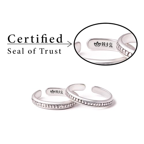 Image of Milan Jewellers 99.9% Pure Silver Toe Rings | Womens | Certified | Stamped (Pure Chandi Bhichiya)