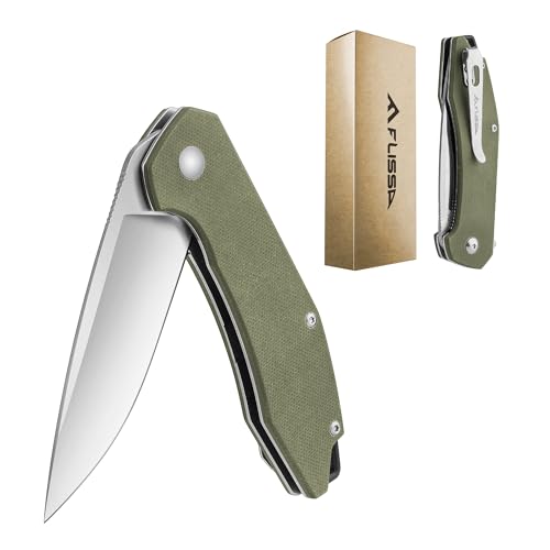 FLISSA Pocket Knife, Folding Tactical Knife with G10 Handle, D2 Blade, Liner Lock, Pocket Clip, EDC Knife for Hiking, Camping, Survival, Indoor and Outdoor Activities(Green)