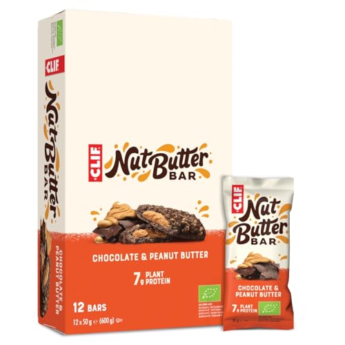 CLIF Nut Butter Bar | Proteinriegel mit 7g pflanzlichem Eiweiß | Chocolate Peanut Butter | Bio Snackriegel | 12 x 50 g 1