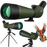 LULOLO 30-90x90 UHD Spotting Scope with Tripod Carrying Bag & Upgraded Phone Adapter - Super Bright BAK4 Prism Waterproof Spotting Scopes for Target Shooting, Hunting, Bird Watching, Wildlife Viewing