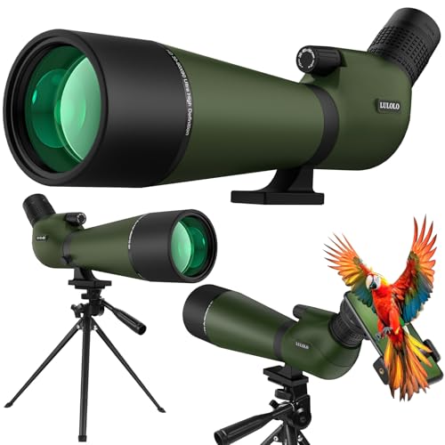 LULOLO 30-90x90 UHD Spotting Scope with Tripod Carrying Bag & Upgraded Phone Adapter - Super Bright BAK4 Prism Waterproof Spotting Scopes for Target Shooting, Hunting, Bird Watching, Wildlife Viewing