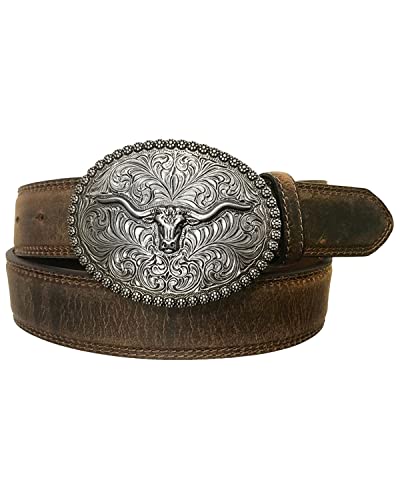 Cody James Men's Longhorn Berry Edge Buckle Belt Tan 42