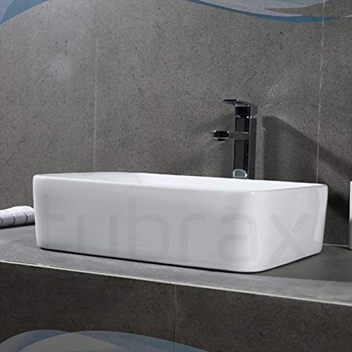 Cuba Banheiro Lavabo Cerâmica Louça Branca Retangular Tubrax