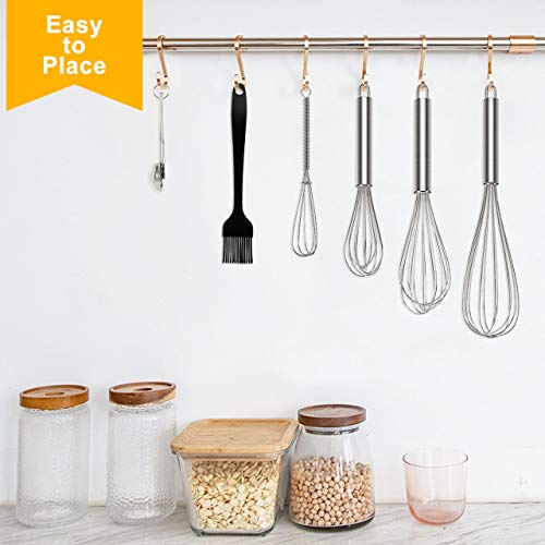 Foto von Gifort 4 Stücke Küchen Schneebesen Set, Drähten Ballonschneebesen Edelstahl mit 4 Messlöffeln, Eierschläger Manuell Küchenutensilien zum Kochen ，zum Rühren von Eiern Sauce Sahne Teig，18/20/25/30 cm