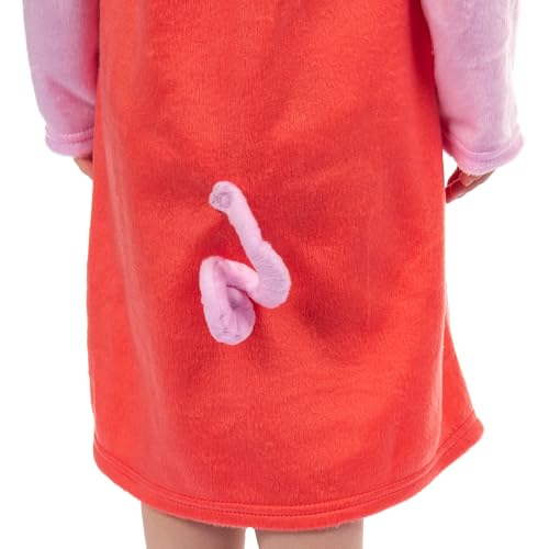 INTIMO Peppa Pig Raglan Nightgown Toddler Girls' Hooded Fleece Long Sleeve Pullover Pajama Gown3