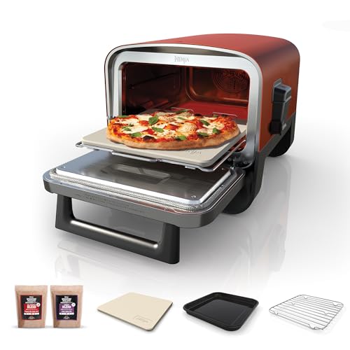 Ninja Woodfire Electric Outdoor Oven, 8-in-1 Pizza Oven, High-Heat Roaster & BBQ Smoker with Roast...