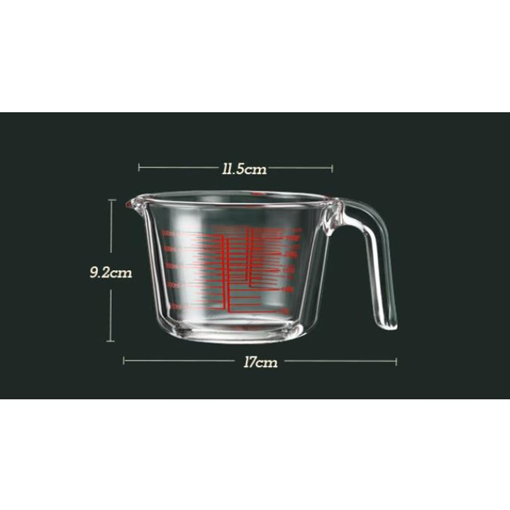 Tasse à mesurer Tasse à mesurer en Verre avec échelle Tasse à Eau Cuisson Échelle Tasse Ménage Tasse à mesurer résistante aux Hautes températures (500 ML)