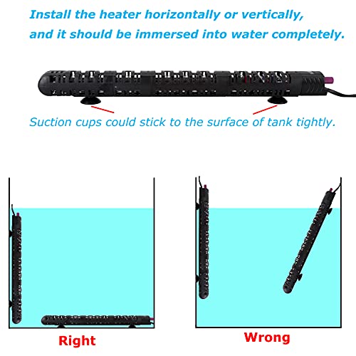 Calentador de tanque de peces con termostato automático y funda protectora anti-quemaduras 6