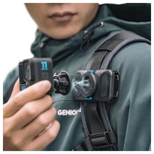 SUREWO 360° Rotation Magnetic Quick Release Backpack Clip Mount Compatible with Gopro Hero 13,12,11,9,8,7,6,5,DJI Osmo Action 5 pro/4/3 and More