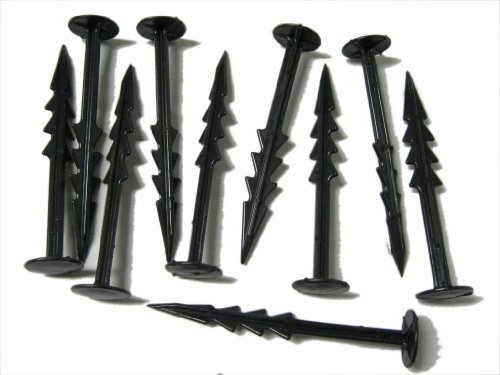 Piquets de fixation 15,2 cm pour toile de paillage contre les mauvaises herbes par Yuzet ; chevilles d’ancrage pour film de paillage Pack of 100 Noir Cover