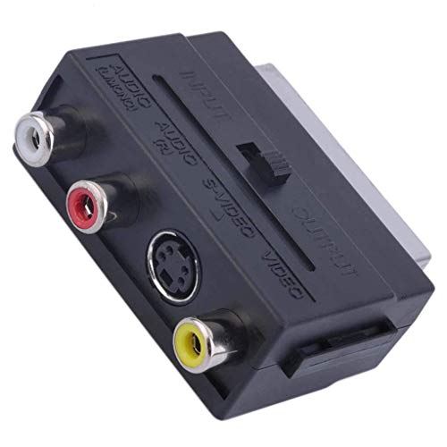 Adaptador convertidor de euroconector a 3Rca de 21 pines Rgb Scart a adaptador de audio compuesto Rca S Video Av TV elegante