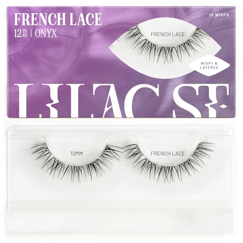Lilac St - French Lace Glamorous Faux Eyelash Clusters (12mm) - Delicate & Wispy - DIY Lash Extension Wisps - Lightweight & Lifelike - Korean Silk - Lasts 10 Days - Cruelty Free, Vegan - 10 Lashes